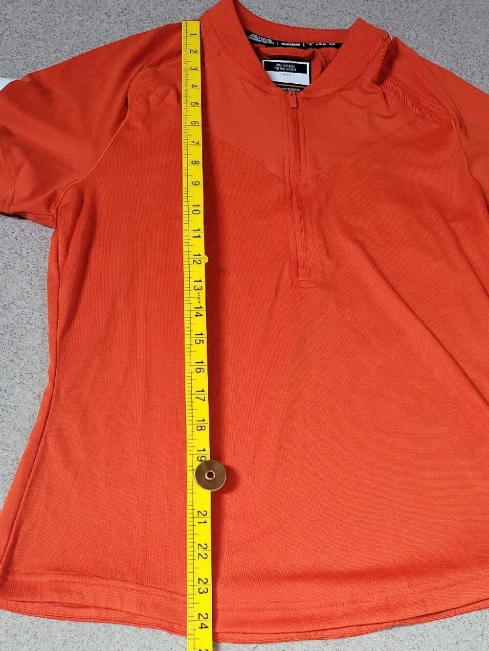 adidas Orange Short Sleeve Half-Zip Cycling Top AeroReady Size Medium NWT